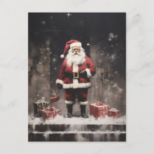 Santa Claus Landelijk Muurschildering Feestdagenkaart