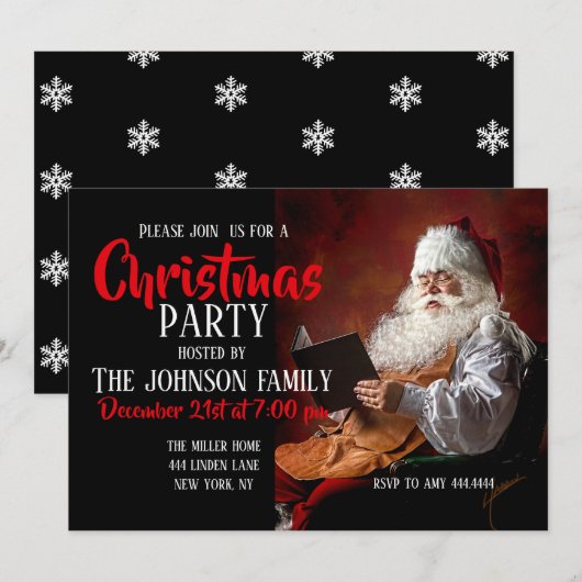 Santa Claus leest boek Kaart (Voorkant / Achterkant)