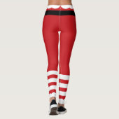 Santa Claus Leggings de Noël rouge et blanc (Dos)