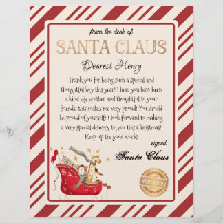 Santa Claus Letter Full Sled Printable