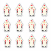 Santa Claus Long Beard Cartoon Cute Fun Kerstmis Sticker (Voorkant)