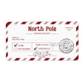 Santa Claus Mail North Pole Christmas Etiket (Voorkant)