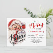 Santa Claus Merry Christmas Little Party Kaart (Staand voorkant)