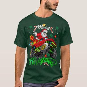Santa Claus Merry kerstreiding Monster Truck F T-shirt