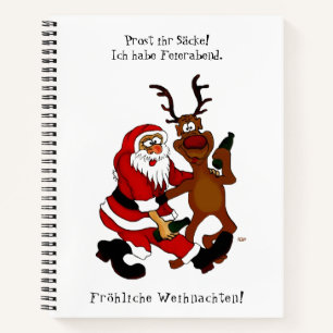 Santa Claus met een maas - Fijne kerst Notitieboek