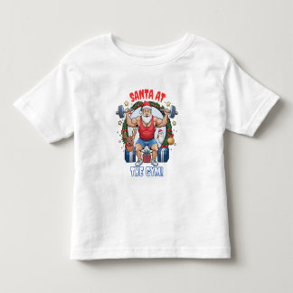 Santa Claus met een Twist - Gym Santa Holiday humo Kinder Shirts