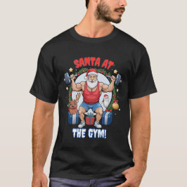Santa Claus met een Twist - Gym Santa Holiday humo T-shirt