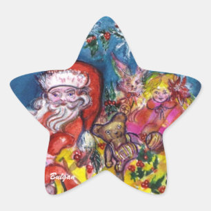 SANTA CLAUS MET GIFTS Star Ster Sticker