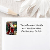 Santa Claus met het etiket van het het terugkeerad (Insitu)