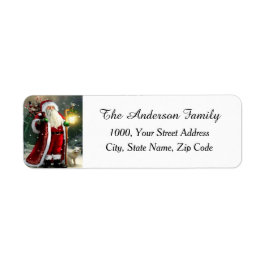 Santa Claus met het etiket van het het terugkeerad