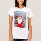 Santa Claus met kerstcadeaus Rottweiler Dog T-shirt (Voorkant)