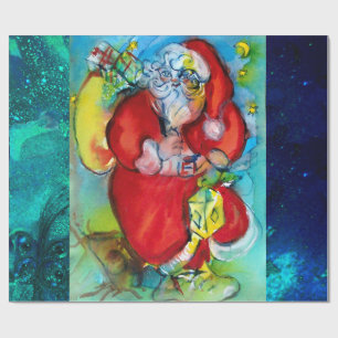 SANTA CLAUS MET LANTERN IN CHRISTMAS NACHT CADEAUPAPIER