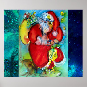 SANTA CLAUS MET LANTERN IN CHRISTMAS NACHT POSTER