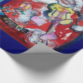 SANTA CLAUS MET VIOLIN EN SAX CADEAUPAPIER (Hoek)