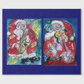 SANTA CLAUS MET VIOLIN EN SAX CADEAUPAPIER (Vlak)