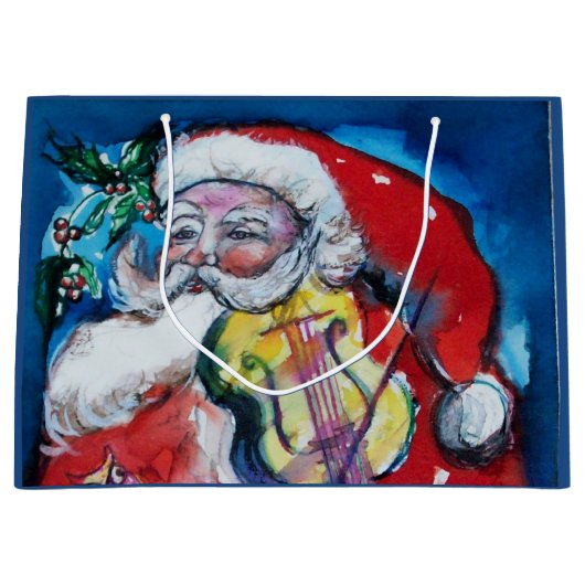 SANTA CLAUS MET VIOLIN LARGE CADEAUZAKJE (Voorkant)