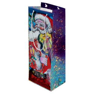 SANTA CLAUS MET VIOLIN WIJN CADEAUTAS