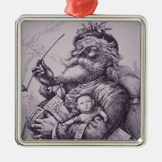 Santa Claus Metalen Ornament (Voorkant)