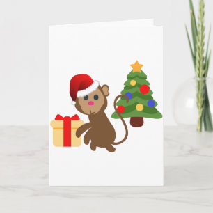 santa claus monkey emoji feestdagen kaart