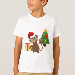 santa claus monkey emoji t-shirt