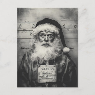 Santa Claus Mugshot: Naughty List Gone Wrong Briefkaart