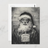 Santa Claus Mugshot: Naughty List Gone Wrong Briefkaart (Voorkant / Achterkant)