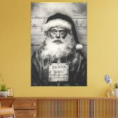Santa Claus Mugshot: Naughty List Gone Wrong Canvas Afdruk (Insitu (Woonkamer))