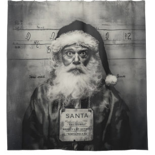Santa Claus Mugshot: Naughty List Gone Wrong Douchegordijn