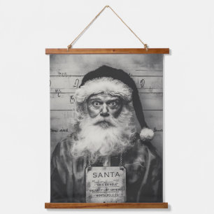 Santa Claus Mugshot: Naughty List Gone Wrong Hangend Wandkleed