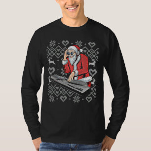 Santa Claus Music DJ Ugly kersttacky mas T-shirt