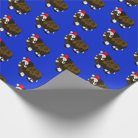 Santa Claus Musk Ox — Verpakkingspapier Cadeaupapier (Hoek)