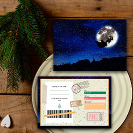 Santa Claus Night Sky Christmas Ticket Gift Coupon