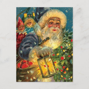 Santa Claus Noël Carte postale Vintage Art