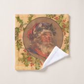 Santa Claus Noël Portrait Vintage (Gant de toilette)