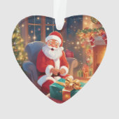 Santa Claus, Nom des enfants Noël Photo Heart Tree (dos)