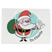 Santa Claus nom personnalisé grand sac cadeau (Dos)