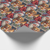Santa Claus Nova Scotia Duck Tolling Retriever Cadeaupapier (Hoek)