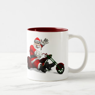 Santa Claus on Trike Tweekleurige Koffiemok