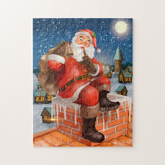 Santa Claus op dak Legpuzzel