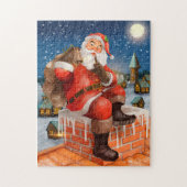Santa Claus op dak Legpuzzel (Verticaal)