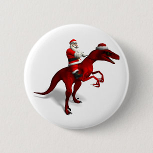 Santa Claus op Dino Ronde Button 5,7 Cm