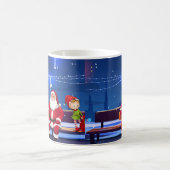 Santa Claus op Park bank Koffiemok (Center)