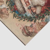 Santa Claus op telefoons omringd door kinderen Tissuepapier (Detail)
