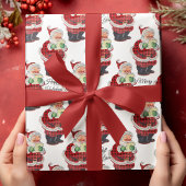 Santa Claus Oude Fashioned Retro Kerstmis Cadeaupapier