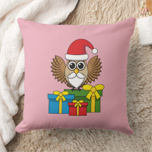 Santa Claus Owl met Cadeaus Kussen