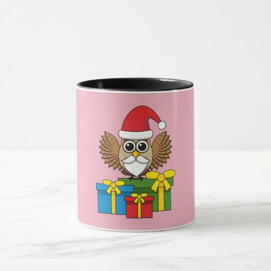 Santa Claus Owl met Cadeaus Mok (Midden)