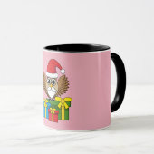 Santa Claus Owl met Cadeaus Mok (Voorkant rechts)