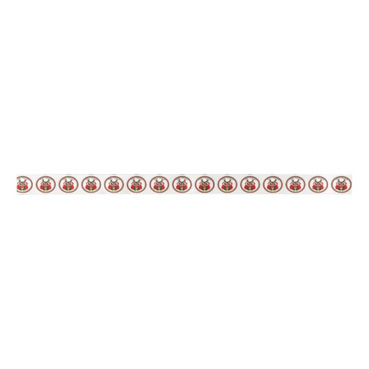 Santa Claus Owl met een rode en witte sjaal Lint (Voorkant)
