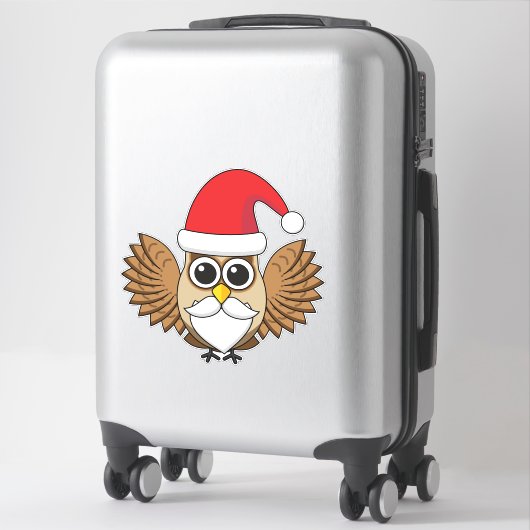 Santa Claus Owl Sticker (Koffer)