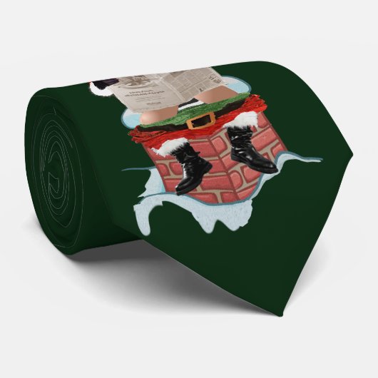 Santa Claus "Party pooper" Funny kerstStropdas Stropdas (Opgerold)